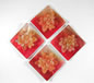 3D Diamond Red MOP Shell Pendant with Flower