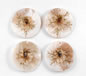 Natural Round Dried Flower MOP Shell Pendant
