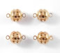 Gold Magnetic Ball Clasp with Grooved Edge - Medium