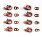Red Copper 12mm Parrot Clasp with Tags
