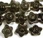 Black Star Rose Glass Button Flowers - 15mm