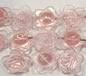 Pink Star Rose Glass Button Flowers - 15mm