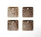 Antique Brass Textured Square Charm