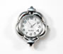 Rhodium Plated Flower Shaped Watch Face Round Face