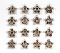 Silver Alloy Star Spacer Bead Bali Style - 9mm