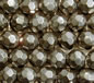 Pewter Metallic 10mm Faceted Round Glass Beads