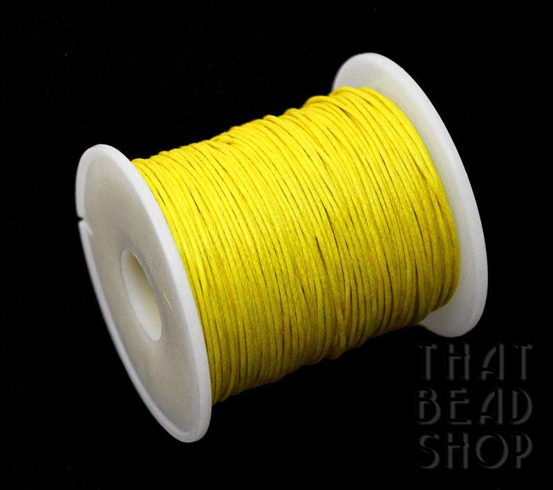 Cotton Cord, 1 mm, Yellow, 40 M, 1 Roll